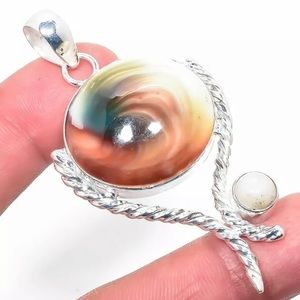 Shivas Eye & pearl sterling pendant